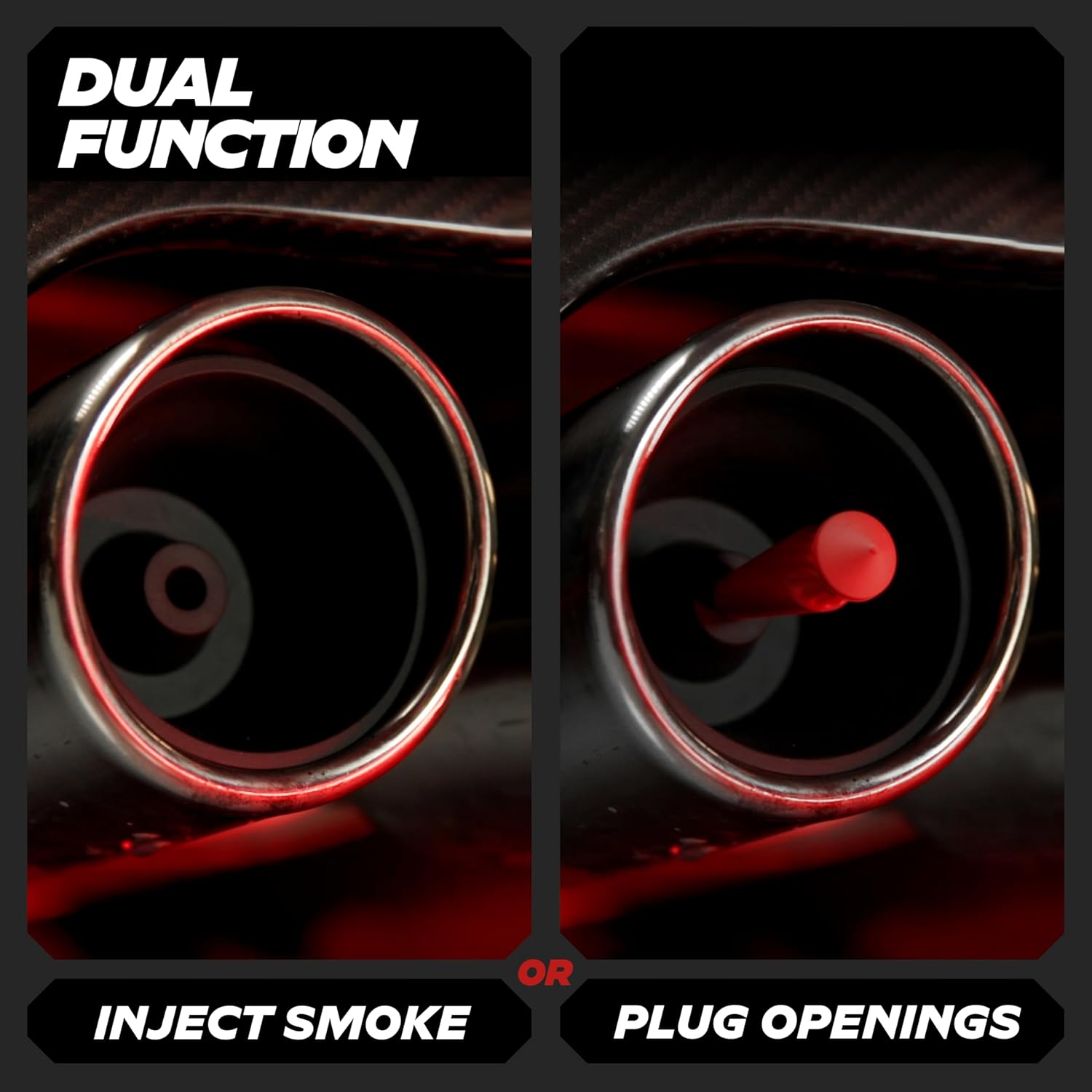 AutoLine Pro Premium Cone and Plugs 2-in-1 Adapters | for Automotive Smoke Machine Leak Testing | Cone & Cap Plugs Function | CarbonNitrile™ | Patented Design.