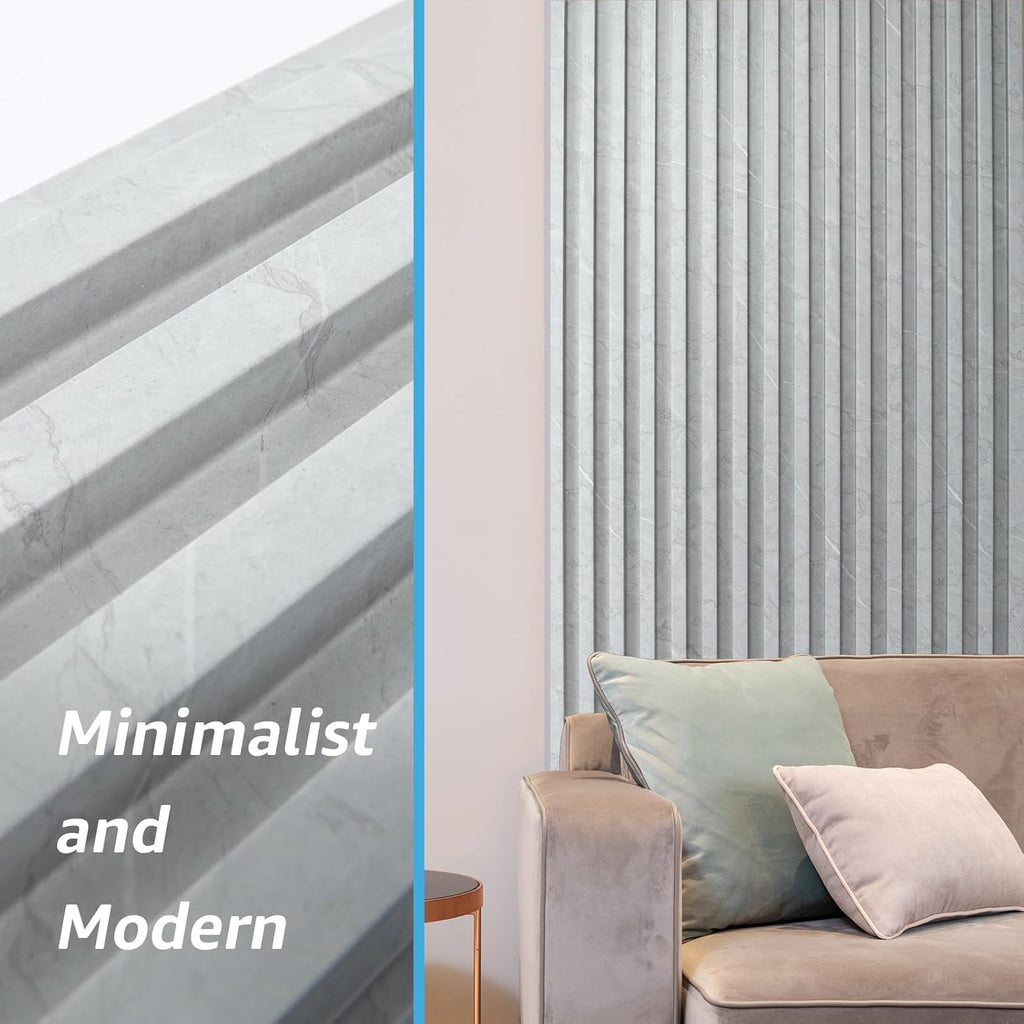 Art3d 8-Pack WPC Slat Wall Panel for Interior Wall Decor, Decorative Fluted Accent Wall Covering Panel for Living Room Bedroom TV Background Office, 96 x 6 Inch - Slate