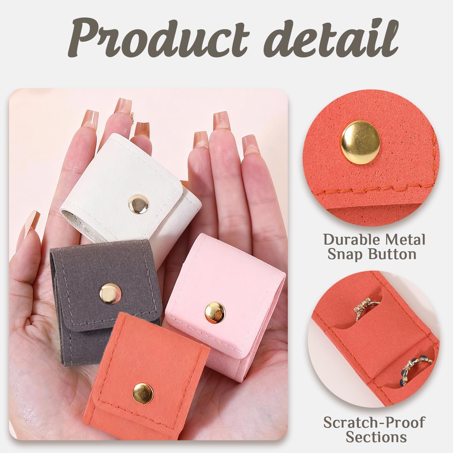 Mini Travel Jewelry Bag with Buckle, Portable Travel Jewelry Organizer Case, Foldable Jewelry Roll for Earrings, Necklaces, Rings,Bracelets,Lightweight Travel Jewelry Pouch (4Pcs)