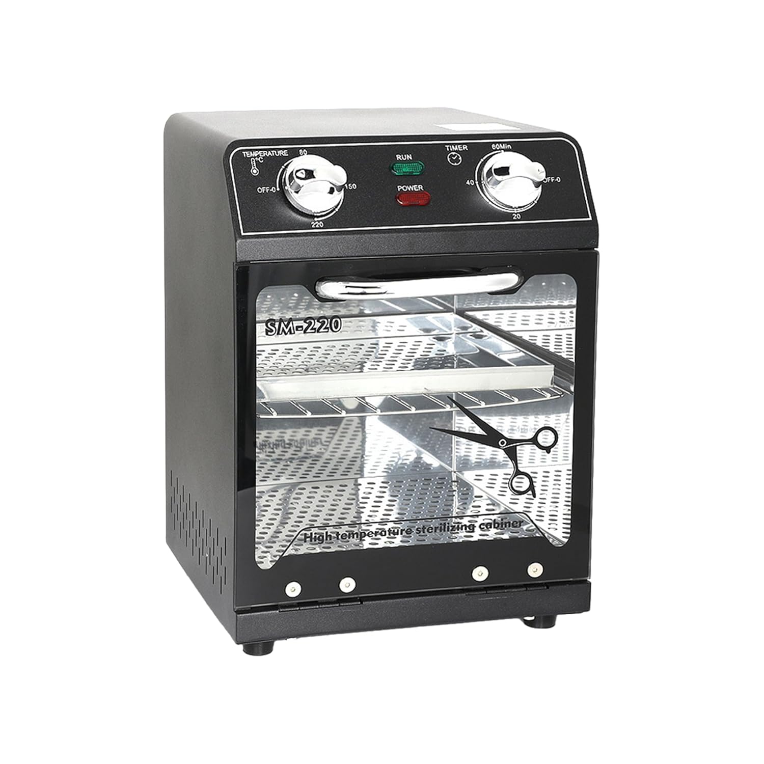 High Temperature Sterilizer, 8L Large Capacity Dry Heat Sterilizer, Max. Temperature 220℃, With Temperature Control & Timer, For Hair Salon Spa Nail Salon, Tool Sterilizer（Black）