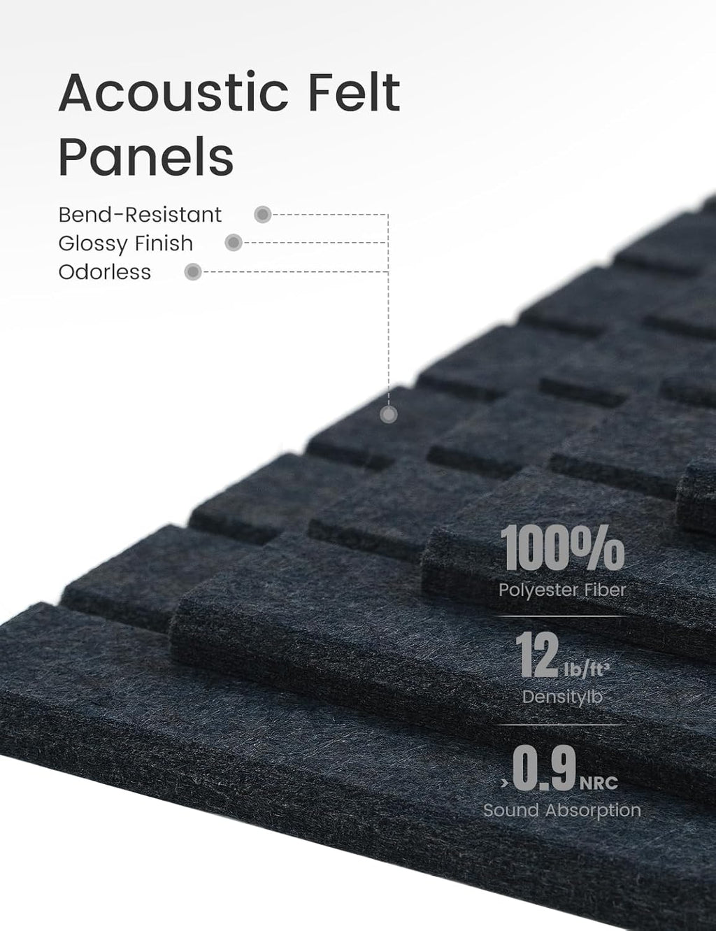 Large Felt Bulletin Board 48" x 36" Cork Board Alternative-12 Pack with 70 Safe Removable Adhesive Tabs, Cork Boards for Walls for Home Office Classroom Pin Board (Deep Charcoal Blue)