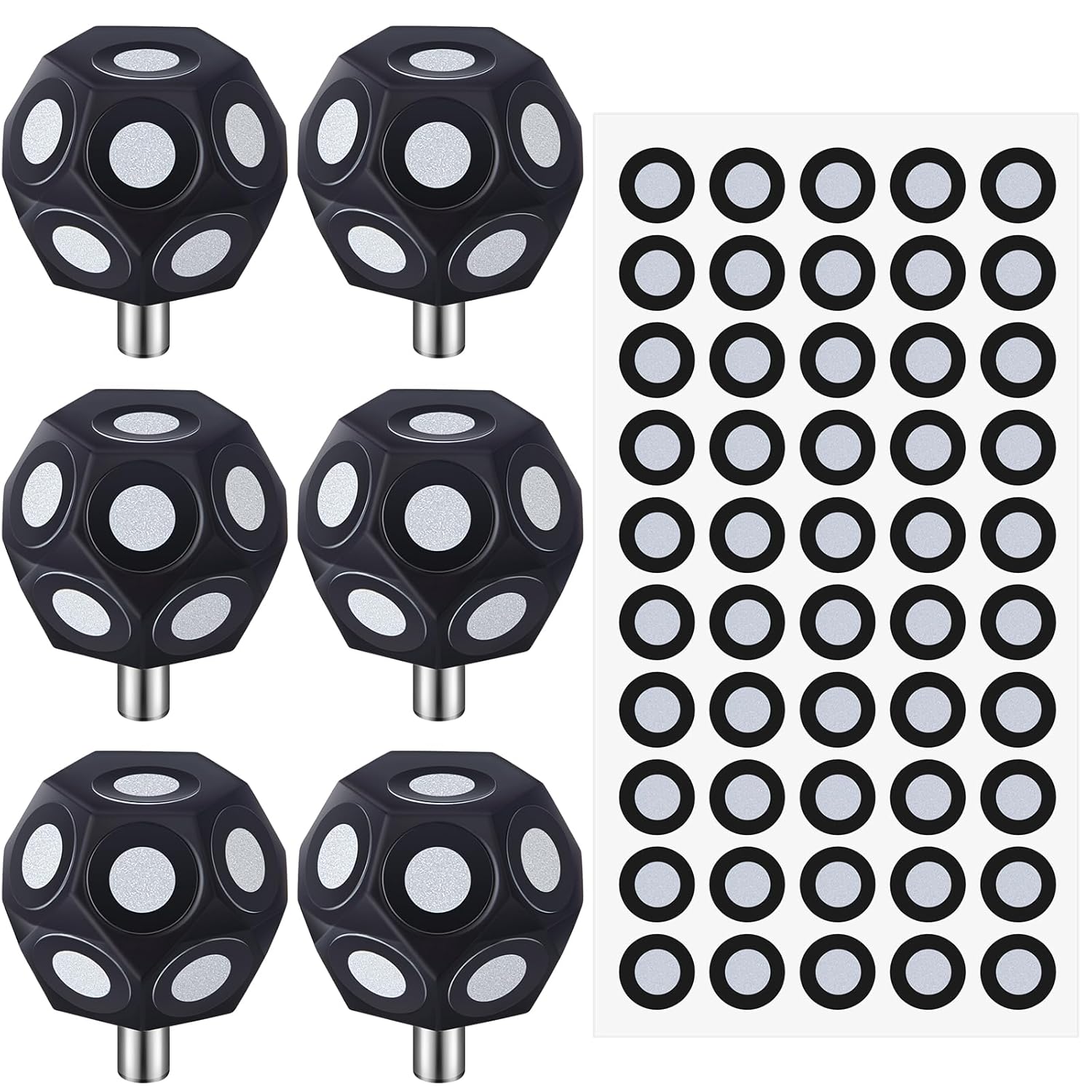 Kingdder 6 Pcs Multi-Angle Marker Set 2 Sheet 100 Point 3.0 mm 3D Scanner Markers Dot Stickers Scanning Spray Scanner Turntable Compatible Tracking Dot Reference Point for 3D Scanning