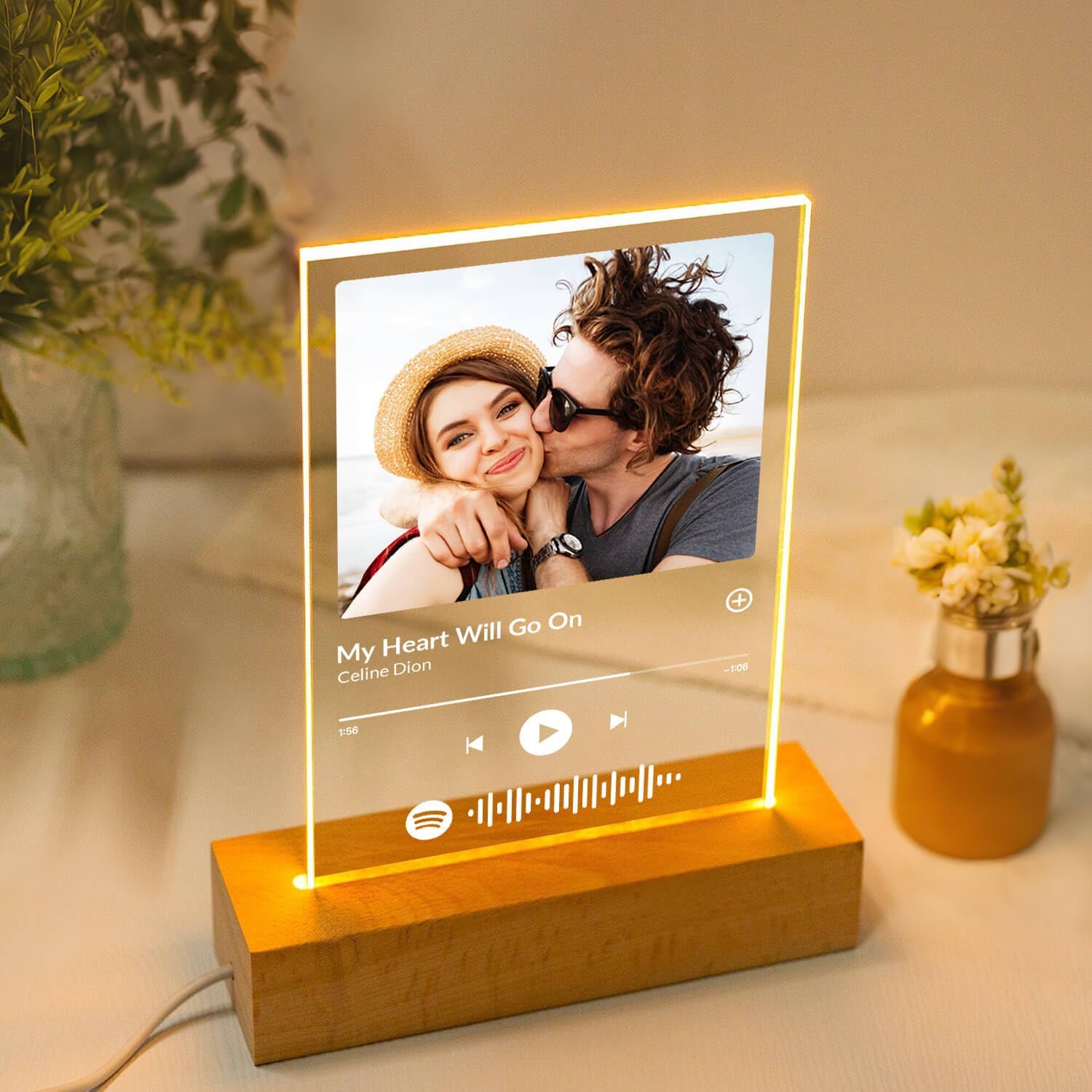 Custom Spotify Picture Frame, Customized Music Picture Frames, Personalized Photo Frames, Personalized Anniversary Valentines Day Gifts for Women Men Her Him Couple