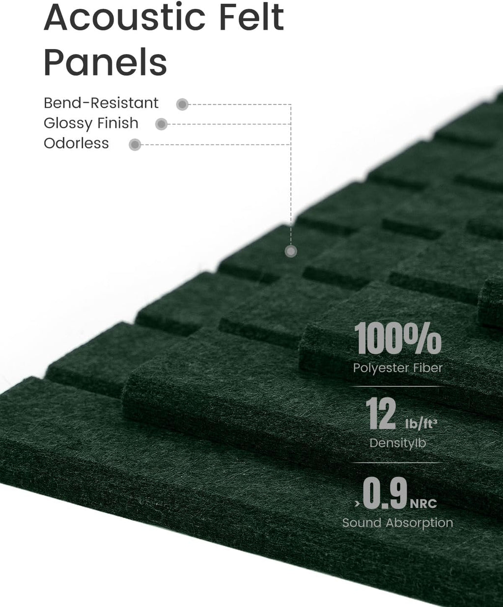 Large Felt Bulletin Board 36"x24" Cork Board Alternative - 6 Pack with 40 Safe Removable Adhesive Tabs, Cork Boards for Walls Cork Board for Home Office Classroom Pin Board- Pine Green
