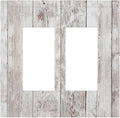 Decorative Outlet Covers Rustic Vintage White Wood Grain 2 Gang Double GFCI Rocker Electrical Wall Panels Light Switch Cover Plate for Farmhouse Home Decor