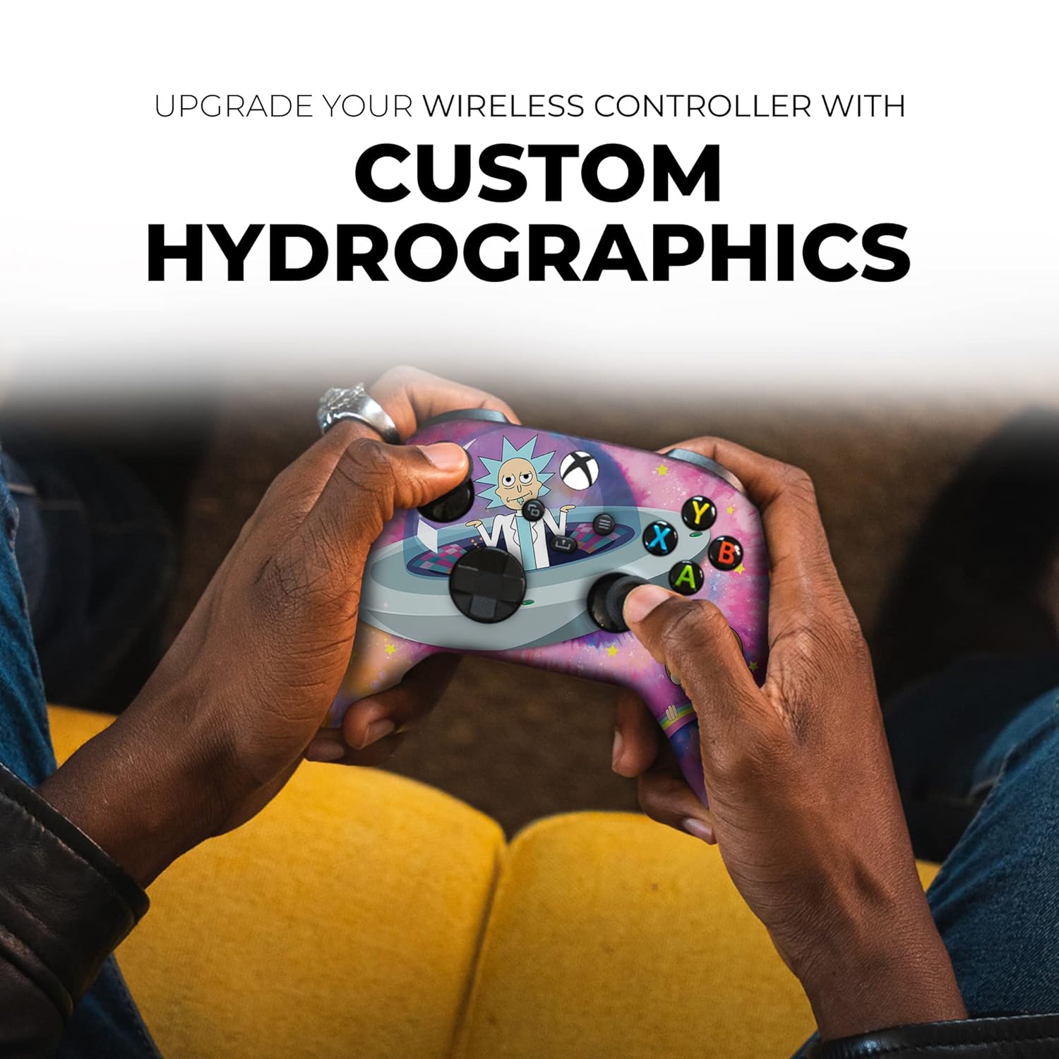 DreamController Schwifty Rickky & Mortty Custom X-box Controller Wireless compatible with X-box One/Series X/S Proudly Customized in USA with Permanent HYDRO-DIP Printing (NOT JUST A SKIN)