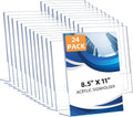 24 Pack Acrylic Sign Holder 8.5 x 11, Clear Plastic Display Stands for Tabletop, L-Shape Acrylic Stands for Flyers, Documents, Office, Restaurants, Vertical Sign Holder 8.5x11 for Desktop