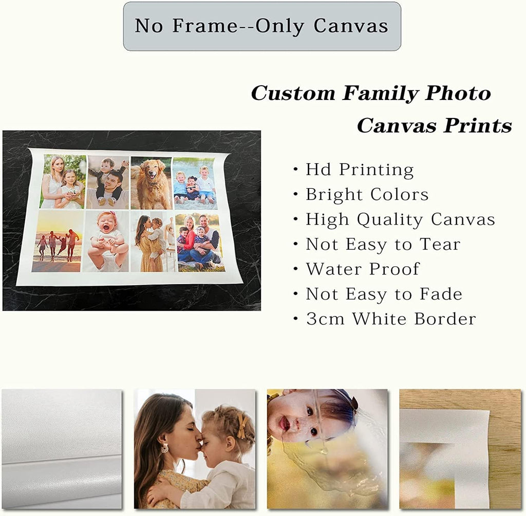 LZIMU 10 Picture Collage Canvas Prints Personalized Multi Photo Wall Art Custom Your Image to Canvas Customized Family Gifts Home Decor (Collage Photo-7, No frame)