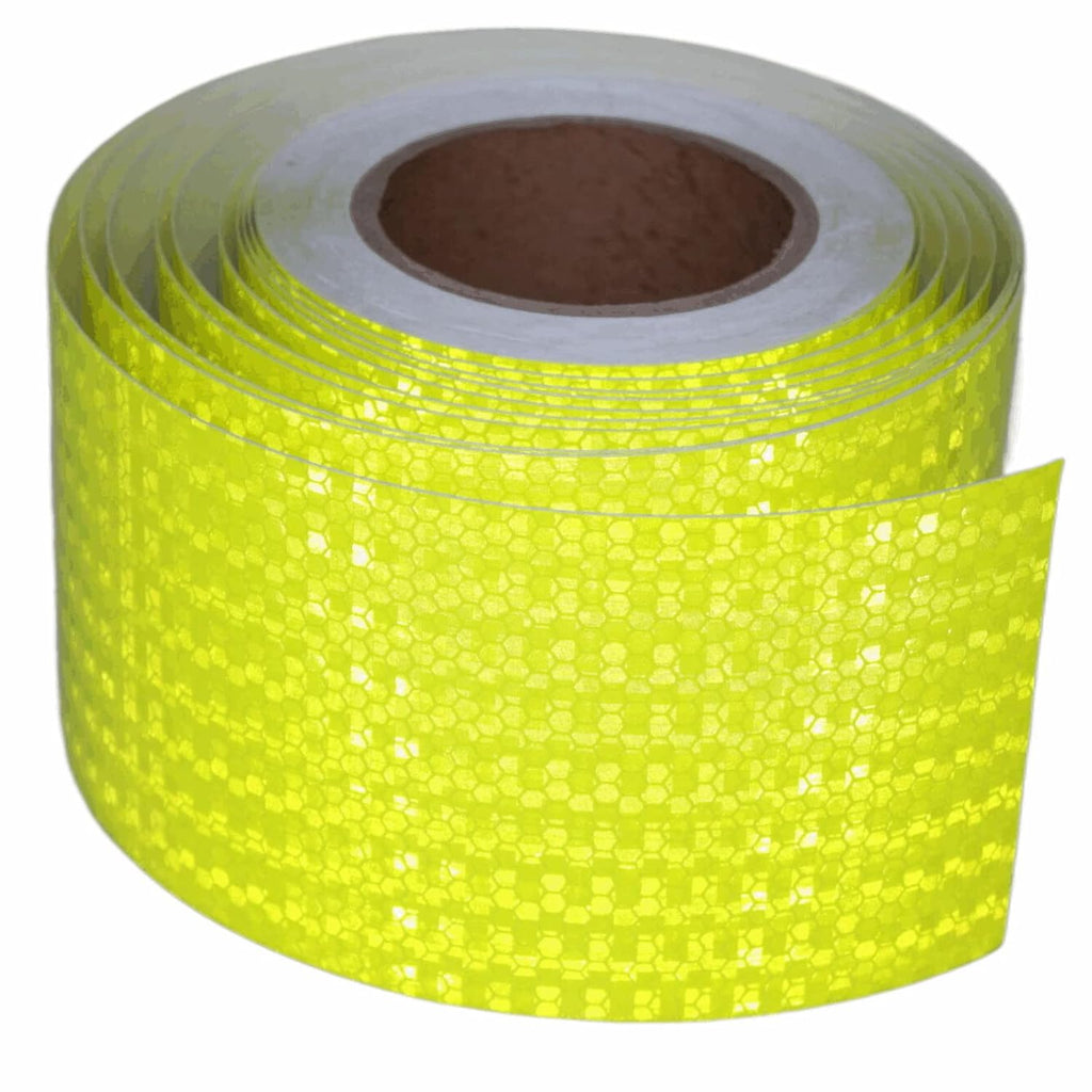 Fluorescent Yellow Reflective Tape 4 inch, Outdoor Waterproof High Visibility Warning Safety Industrial Marking Tape (68 feet)