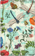 Dragonflies Flowers Butterfly 1 Gang Single Blank Outlet Light Switch Cover Decorative Single Blank Wall Plate Cover For Home Living Bedroom Kitchen Decorative