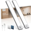 Under Cabinet Kitchen Lights, Motion Sensor Dimmable 30cm 2200mAh 6500K LED Under Counter Rechargeable Wardrobe Indoor Night Lights for Kitchen Shelf Stairs Closet 2 Pack
