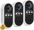 5-in-1 Carbon Monoxide Detectors Plug in with Battery Backup – Natural Gas, Methane & CO Alarm with Dual Sensor, Temperature & Humidity Display for Home, RV, Travel, 3 Packs