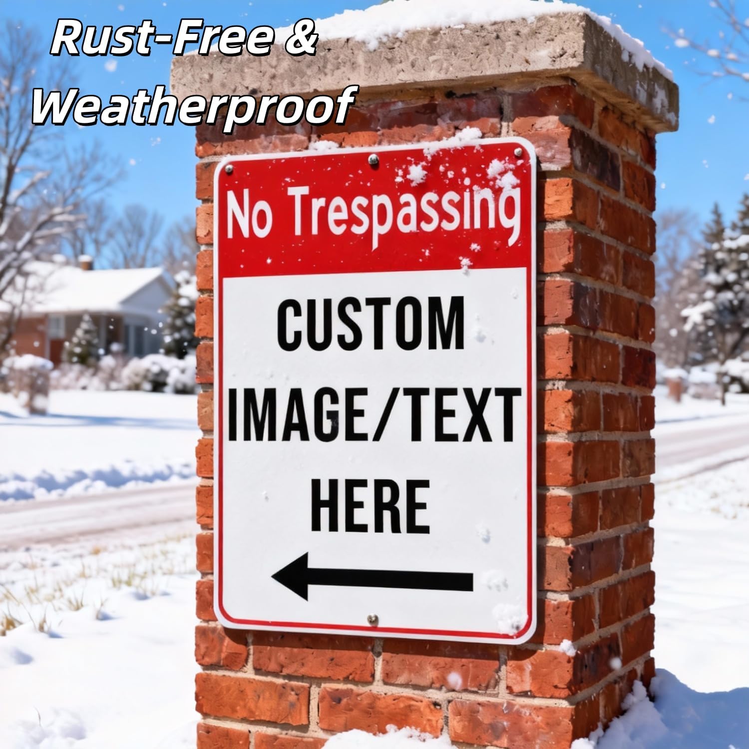 Custom No Trespassing Sign – 18x24 Inch Private Property Aluminum Outdoor Sign, Rust-Free & Weatherproof, Reflective Option, Glow-in-the-Dark, Single/Double Sided