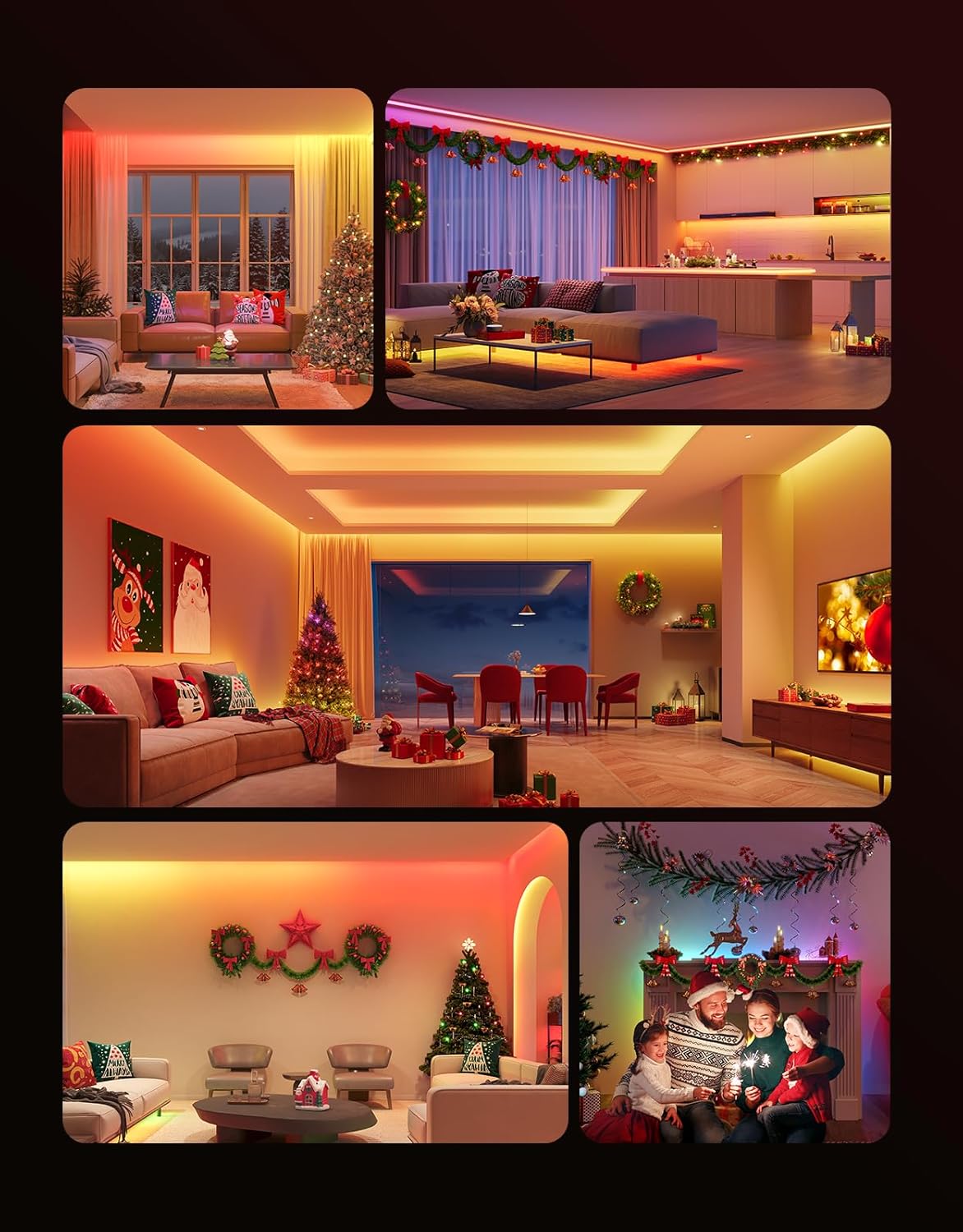Govee LED Strip Lights RGBIC, 16.4ft Bluetooth Color Changing LED Lights with Segmented App Control, Smart LED Strip Color Picking, Music Sync LED Lights for Bedroom, Living Room, Party, Christmas
