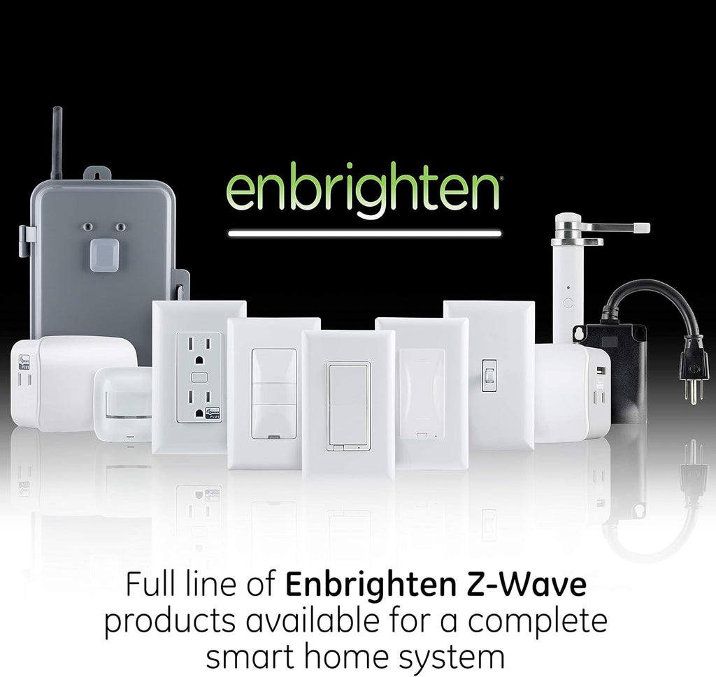 Enbrighten Almond Z-Wave Plus Smart Light Switch with QuickFit and SimpleWire, 3-Way Ready, Compatible with Alexa, Google Assistant, ZWave Hub Required, Repeater/Range Extender, Toggle, 2 Pack, 81174