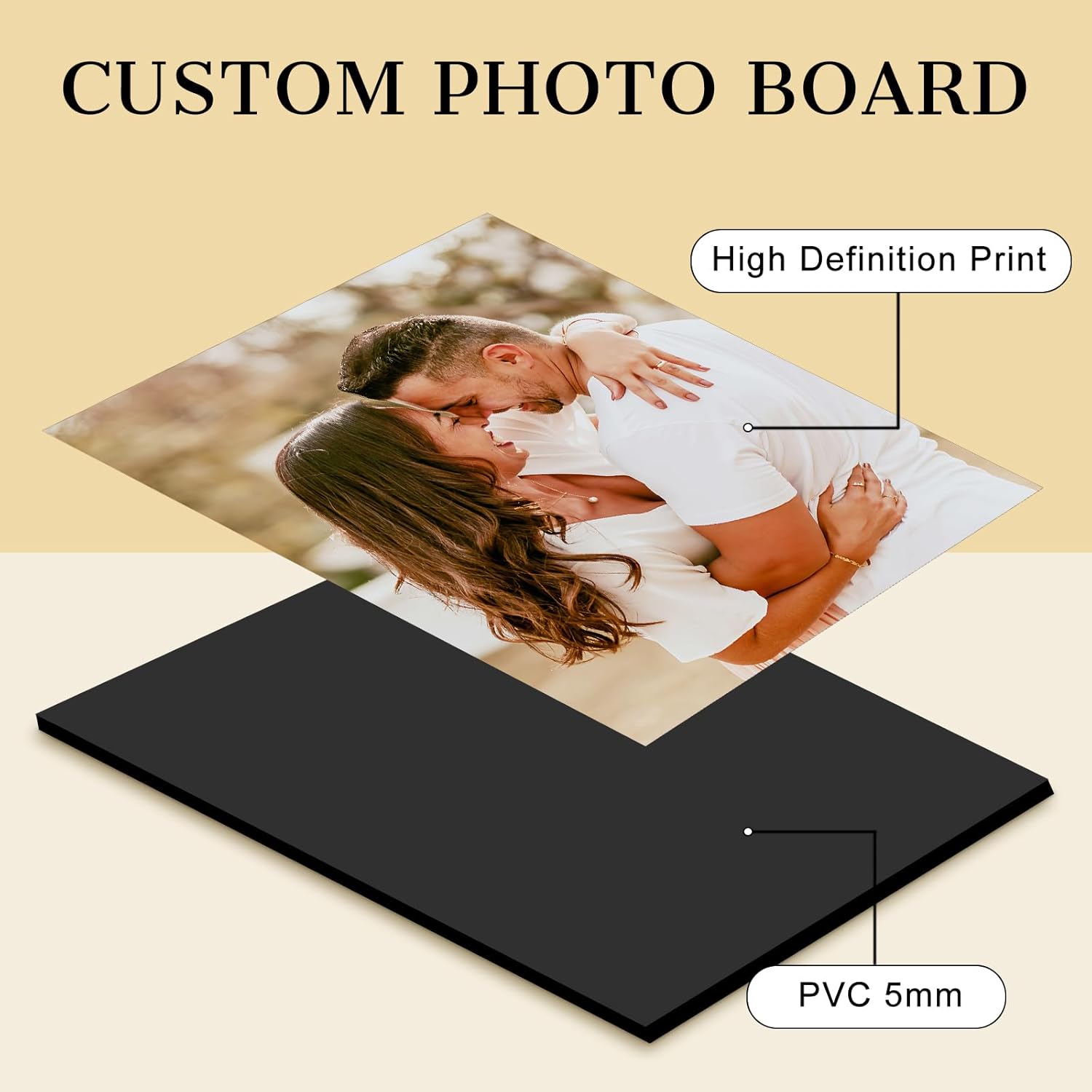Custom Photo Frame with Stand, Personalized Picture Display, MDF and Wood Construction, Desktop Decor, Multiple Designs, Customizable Gift for Family and Friends