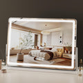 Vanity Mirror with Lights, 32"x22" Hollywood Lighted Makeup Mirror for Tabletop & Bedroom 3 Color Lighting Modes Smart Touch Control 360° Rotation Detachable
