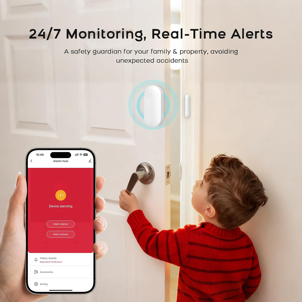 Home Alarm System,Wireless Security System with Touch Screen DIY Kit,Remote & Phone App Control,WiFi+GSM/4G Door/Motion Sensors Compatible with Alexa for Apartment,Kids Safety,Office NO Monthly Fees