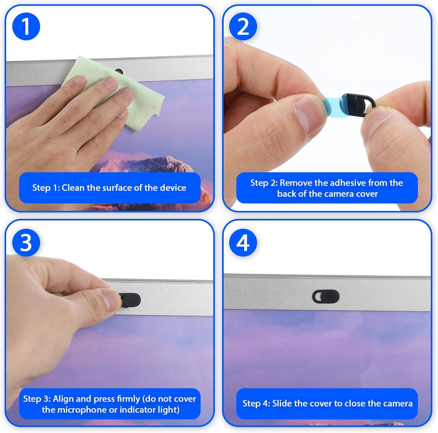 50 Pcs Camera Cover Slide, Ultra-Thin Privacy Protector for Laptop, Phone, Computer - Universal Webcam Protector & Laptop Sticker Covers, Camera Blocker and Lens Cover