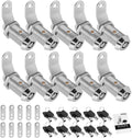 10 Pack Cabinet Lock with Keys, 1-1/8” RV Storage Locks Keyed Alike, RV Locks for Storage Door, Camper Cabinet Door Toolbox Lock RV Cam Locks with Manual