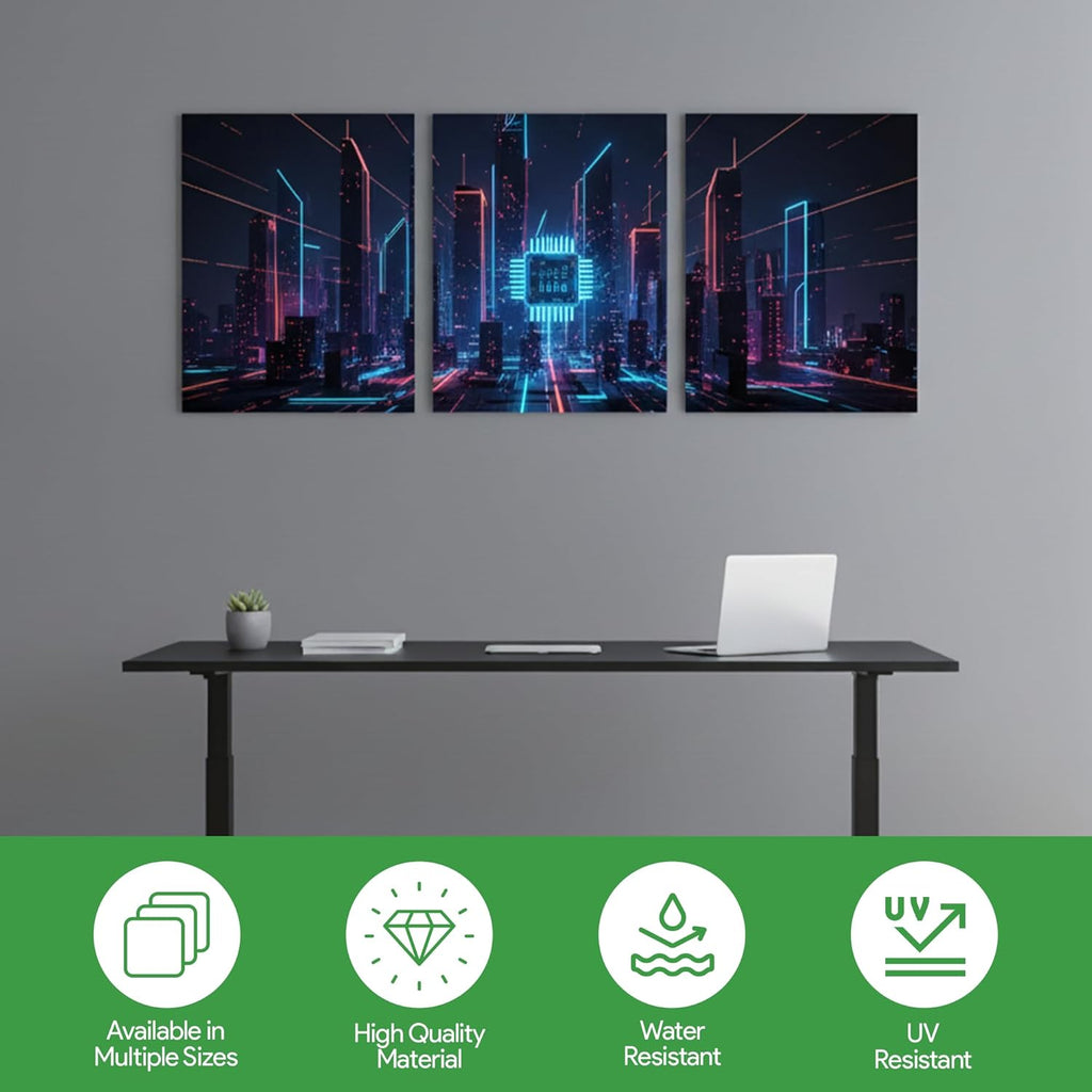 BCB Print Custom Wall Canvas Posters (Set of 3) | Personalized Framed Prints for Bedroom, Living Room & Office | Made in USA | Fast Delivery | HD Print