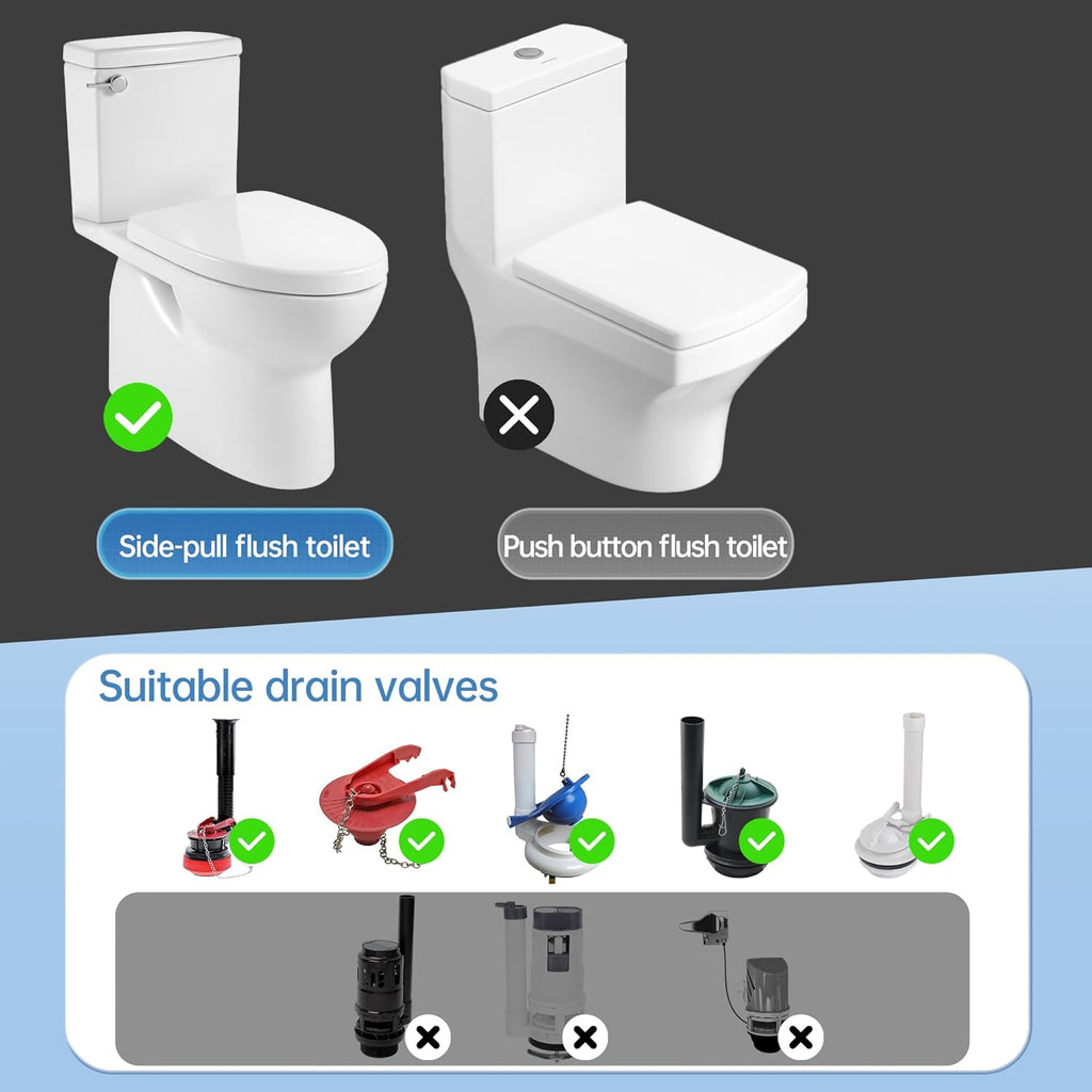 KERDE Touchless Toilet Flusher Kit – Motion Sensor Flush Valve with Wireless Button, Battery Powered, Compatible with Chain Pull Lever Toilets, Remote Flush for Home & Commercial Bathrooms