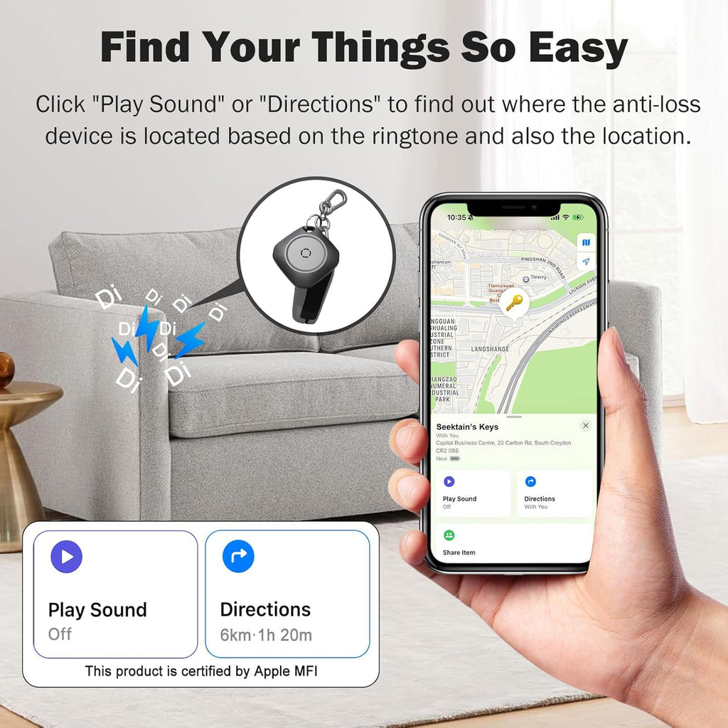 Air Tracker Tag-4 Pack, Smart Bluetooth Tracker Work with Apple Find My(iOS Only), Luggage Tracker Tag for Key, Luggage, Backpack, Suitcase, Replaceable Battery, weTag, Black