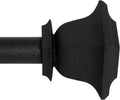Deco Window Adjustable Curtain Rod for Windows 44 to 120 Inch (Pack of 1) Extendable Heavy Duty 1 Inch Iron Drapery Pole with Finials Wall Mounted French Door Curtain Rods (Dark Stone)