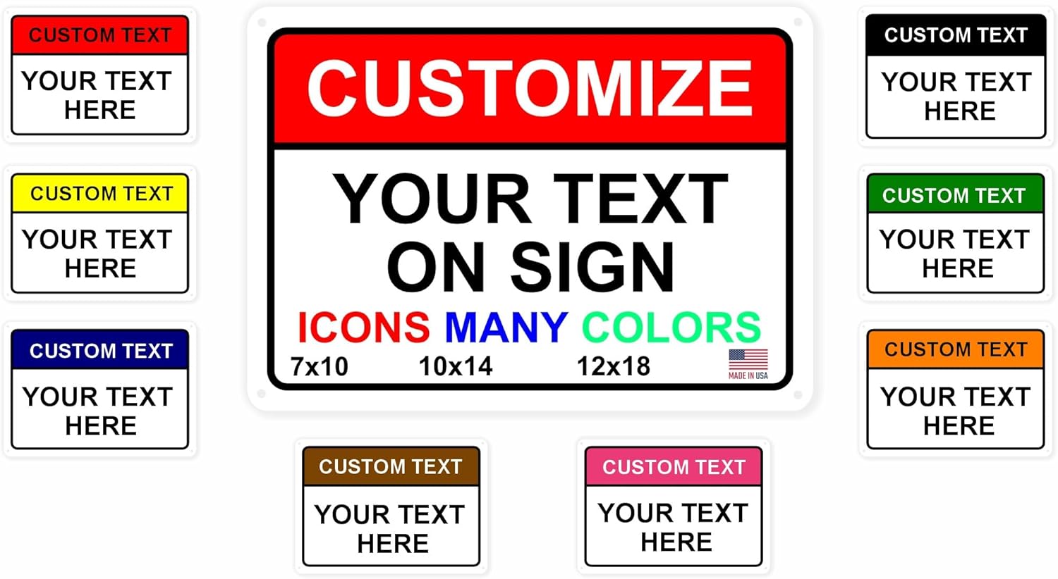 Custom Signs Outdoor Metal 24x18 for Home Office Business, Personalized, Door, Porch, Delivery, Man Cave, Shop, Garage, Street. For Outside. Our Metal Signs Are UV Printed Solid Aluminum