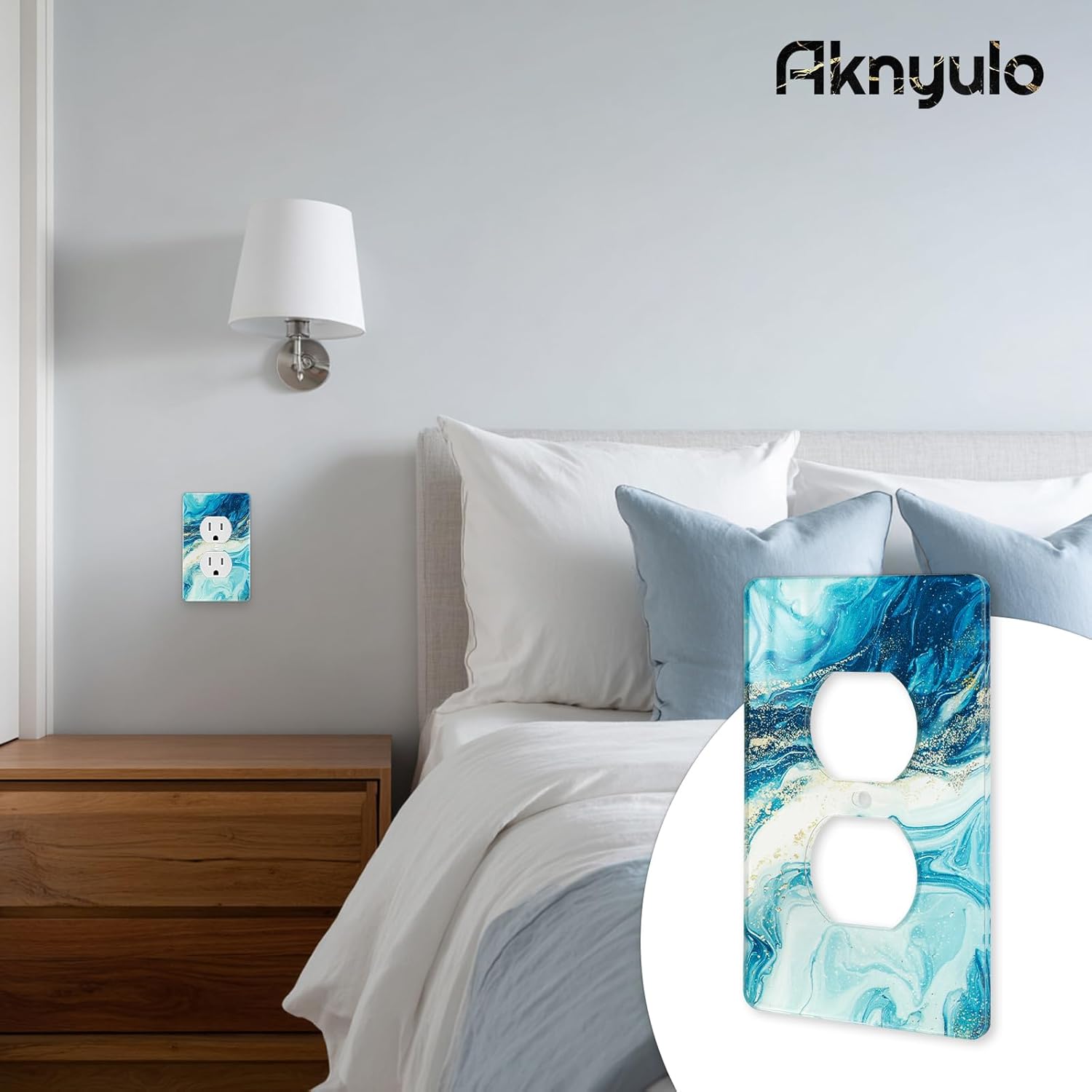 Elegant Marble Bedroom Acrylic Outlet Covers Durable Light Switch Plates Acrylic Wall Plate Decorative Wall Outlet Cover Wall Plates For Electrical Outlets