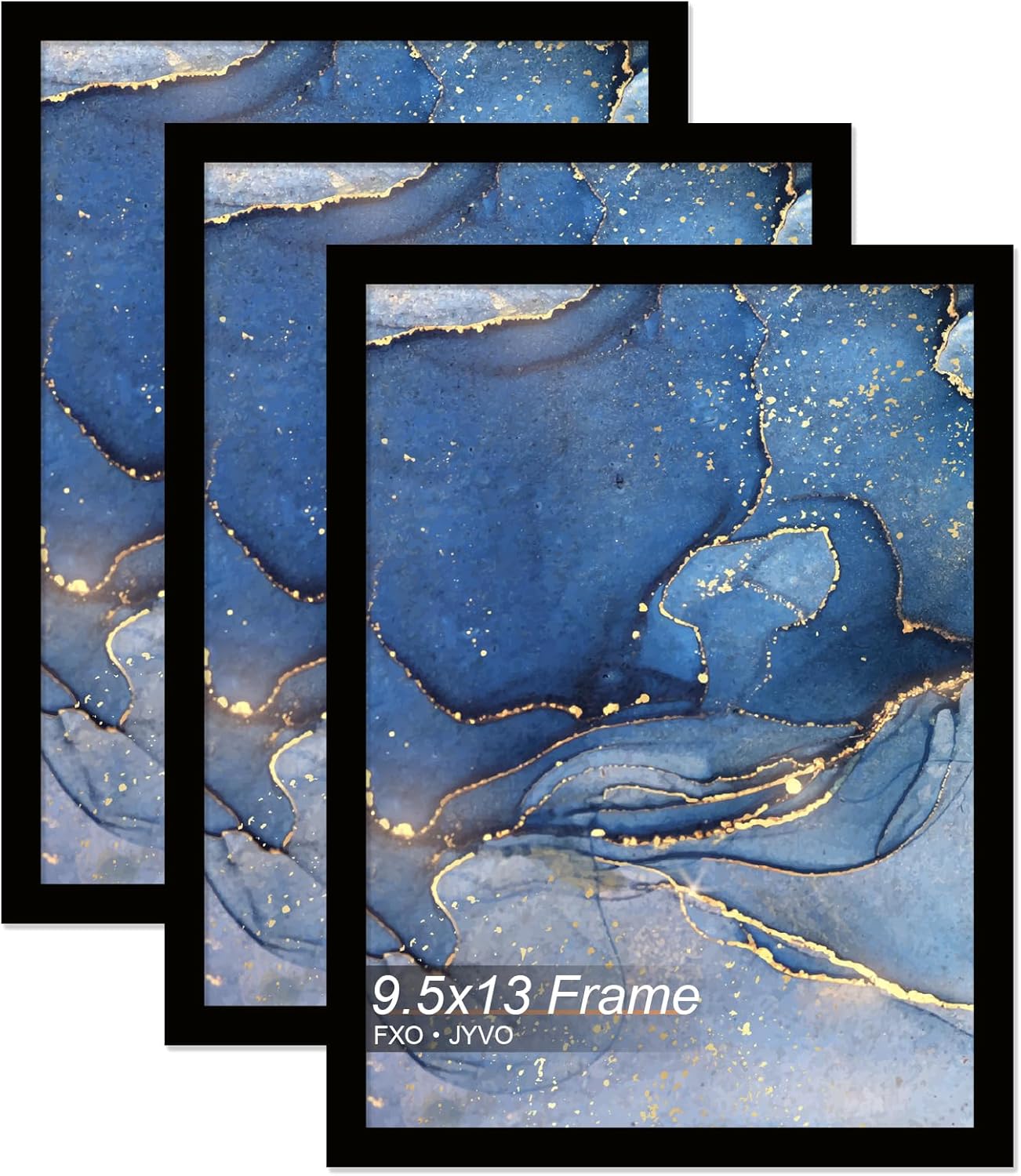 9.5x13 Picture Frame Set of 3, Black Frame for 9.5 x 13 Inch Picture Poster Photo, Light Weight and High Transparent 9.5 by 13 Frame for Wall - 3 Pack/Black/9.5"x13"