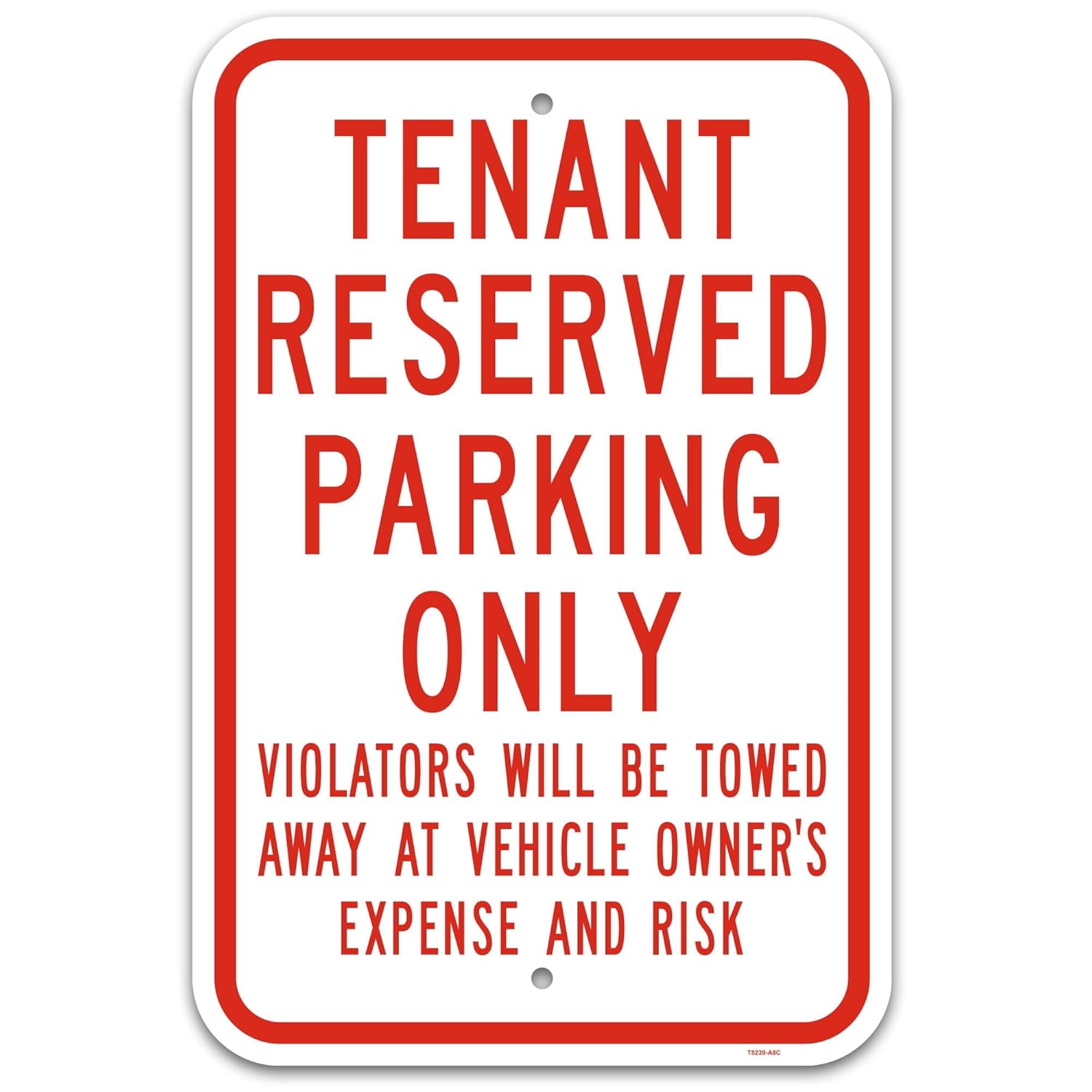 Brimar 12"x18" Tenant Reserved Parking Only Sign - Aluminum, Weatherproof, Highly Visible, Clear Designation for Reserved Parking Areas.
