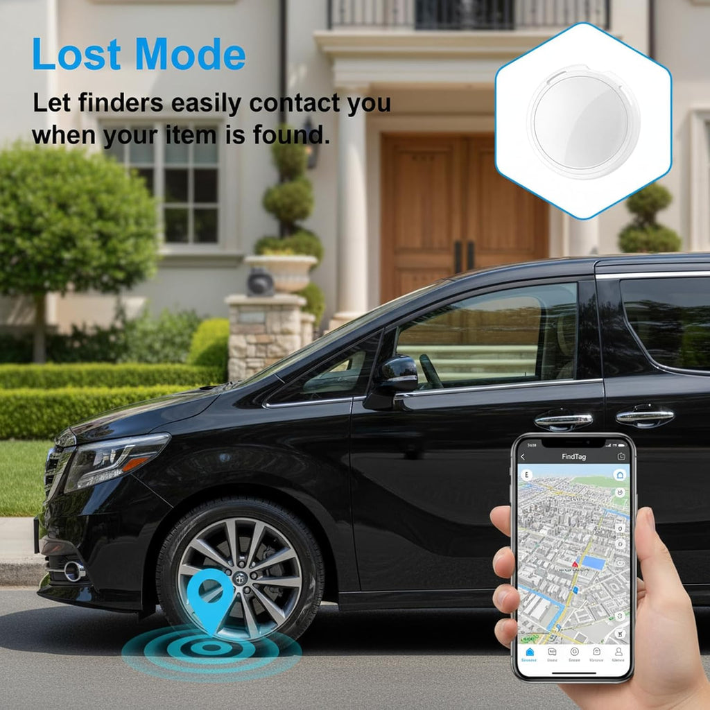 2 Pack GPS Tracker for Car Work with Find My (iOS Only) No Subscription Real Time Smart Vehicle Tracker Tags Global Mini Hidden Locator Tracking Devices with Magnetic Case No Monthly Fee for Bike Pets