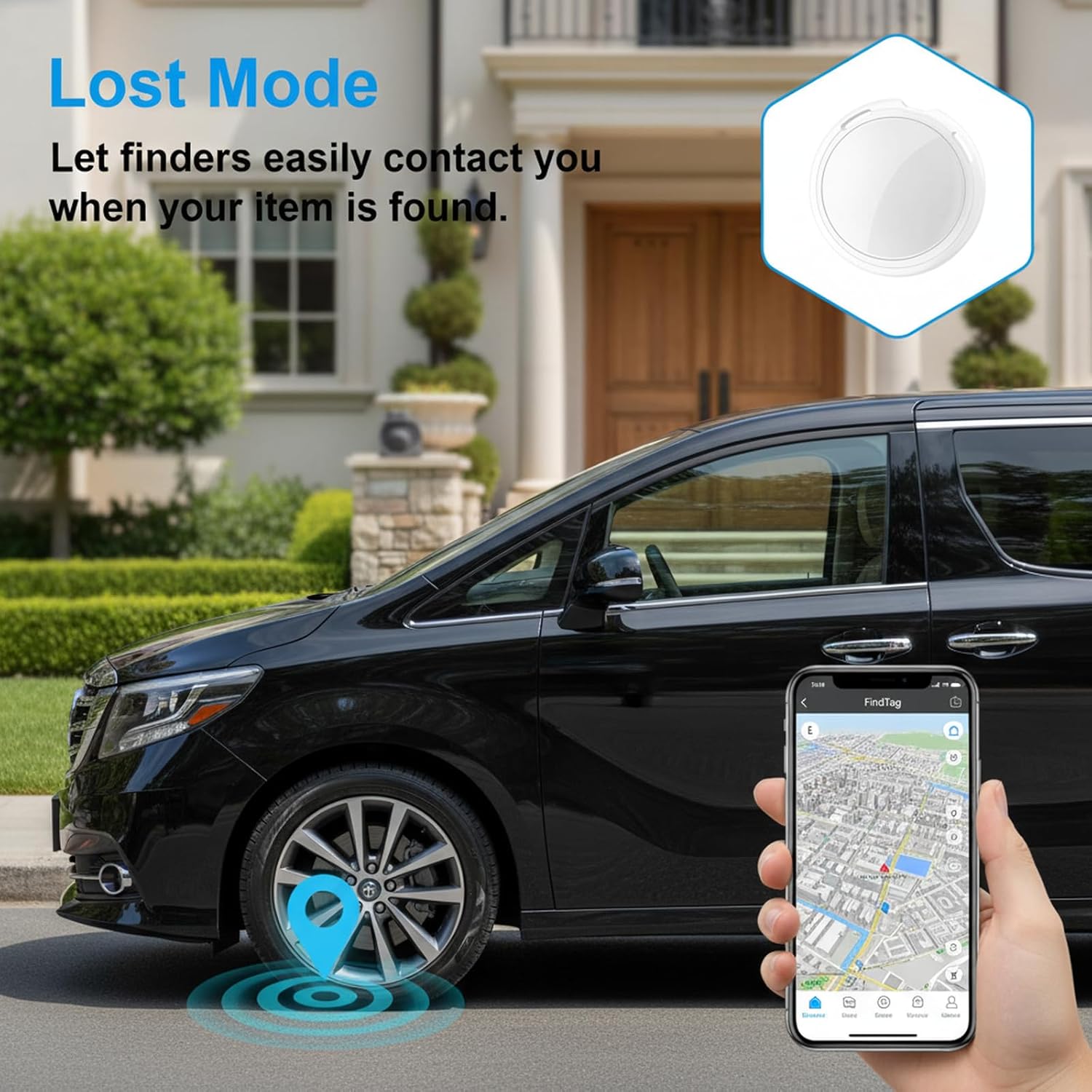 2 Pack GPS Tracker for Car Work with Find My (iOS Only) No Subscription Real Time Smart Vehicle Tracker Tags Global Mini Hidden Locator Tracking Devices with Magnetic Case No Monthly Fee for Bike Pets