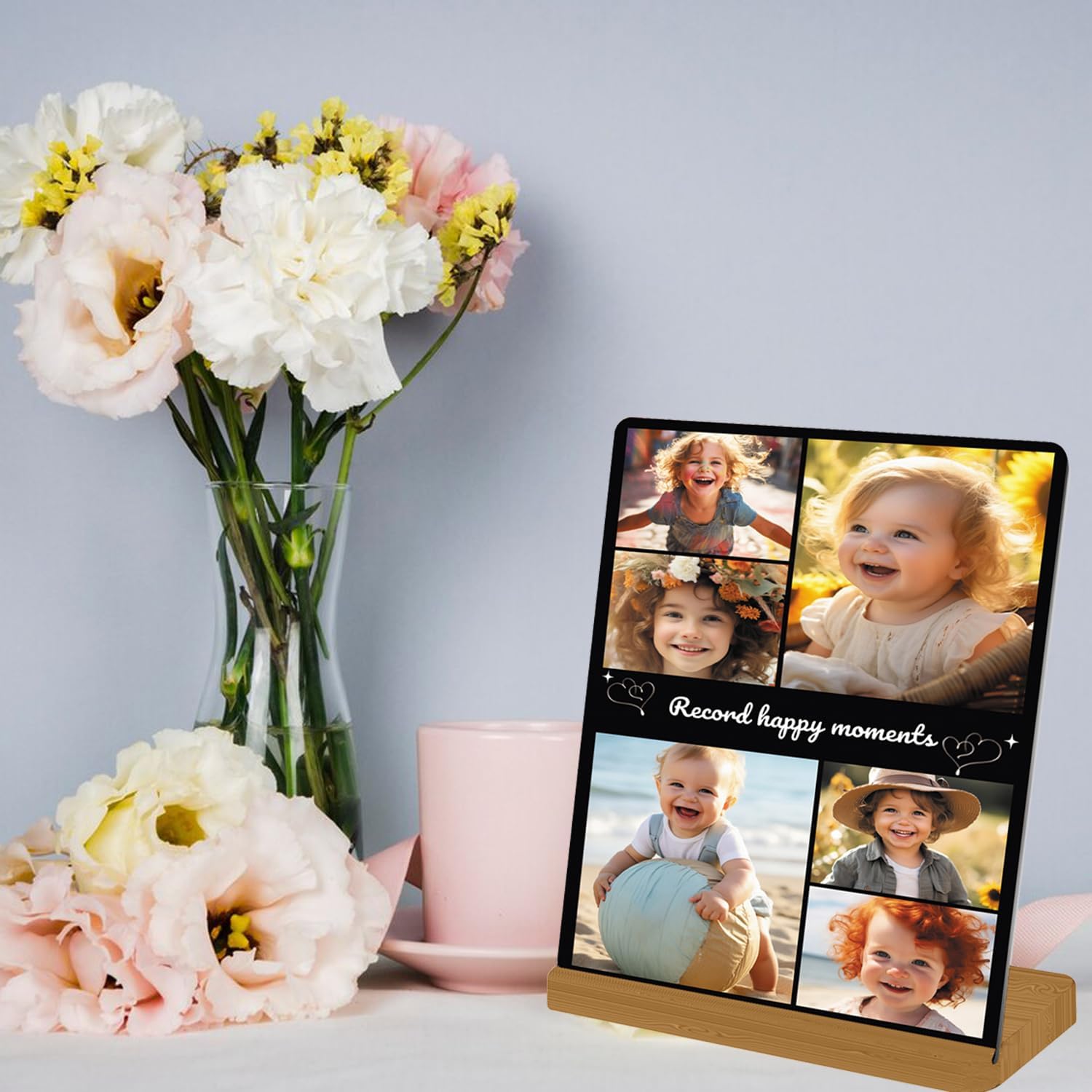 Custom Metal Photo Prints, Personalized Picture Frame with Your Photos, Customized Photo Gifts for Lovers, Couples, Family and Home Decor