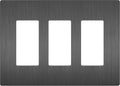 LIDER Brushed Finish Decorator Switch Cover, Screwless Wall Plate, Mid-Size 3-Gang 4.88" x 6.77", Unbreakable Polycarbonate Thermoplastic, UL Listed, LSWP-33M-BSG, Brushed Space Gray