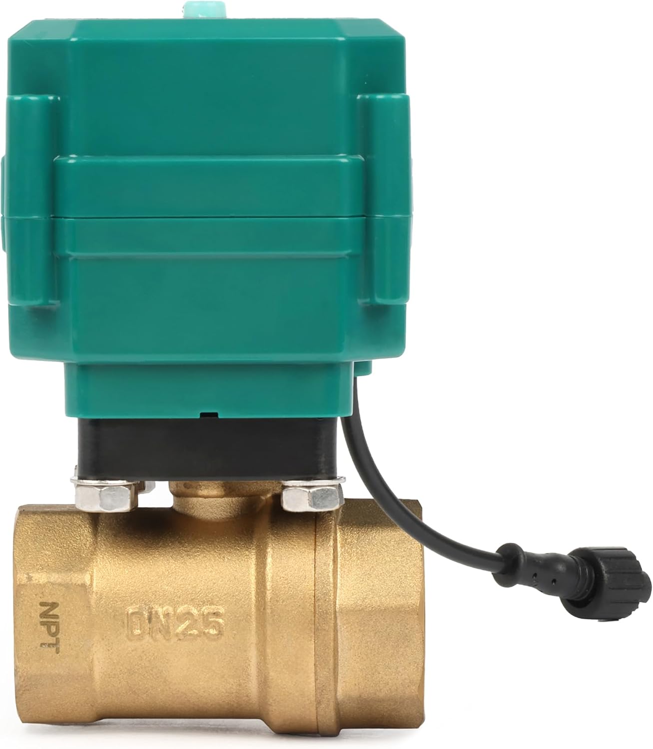 U.S. Solid 1" Smart Motorized Ball Valve - Brass Remote App Mobile-control Electrical Ball Valve with Manual Switch, Plug Connection