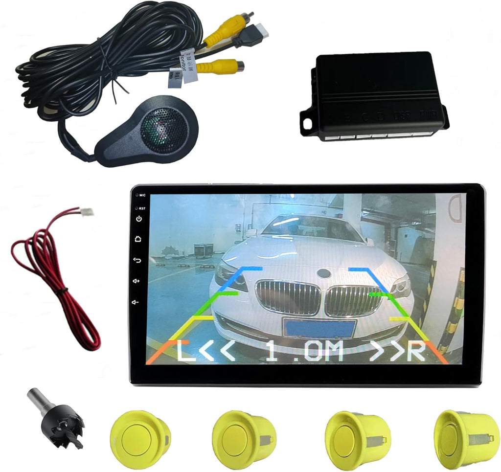 LCD Parking Sensor Kit - Displays Data on Original Screen, Easy Rear Installation, Compatible with CVBS Cameras (Not for AHD), 18 Probe Colors to Match Any Vehicle
