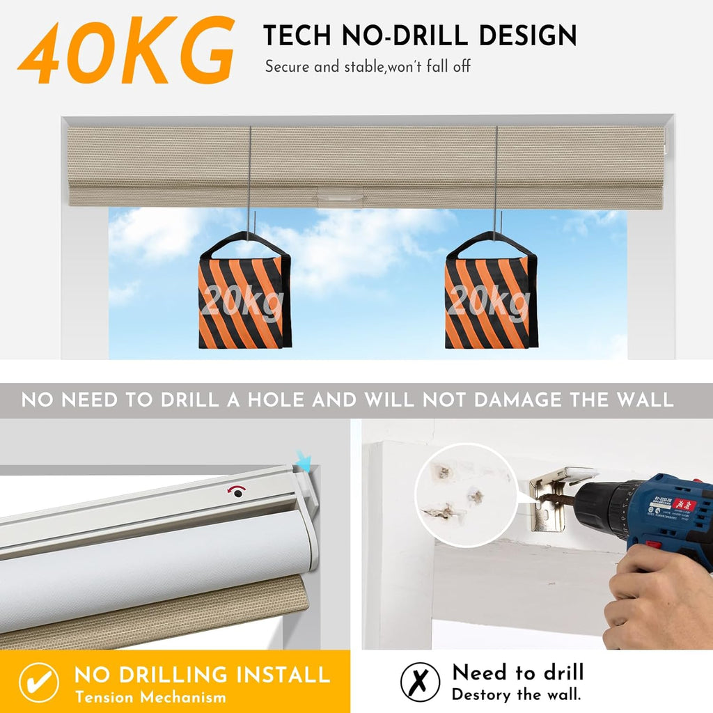 Persilux Smart Motorized Blinds with Remote, No Drill Automatic Roller Shades for Indoor Windows, Light Filtering Linen Fabric, Electric Blinds for Windows, Weave Straw C162-4, Custom Size