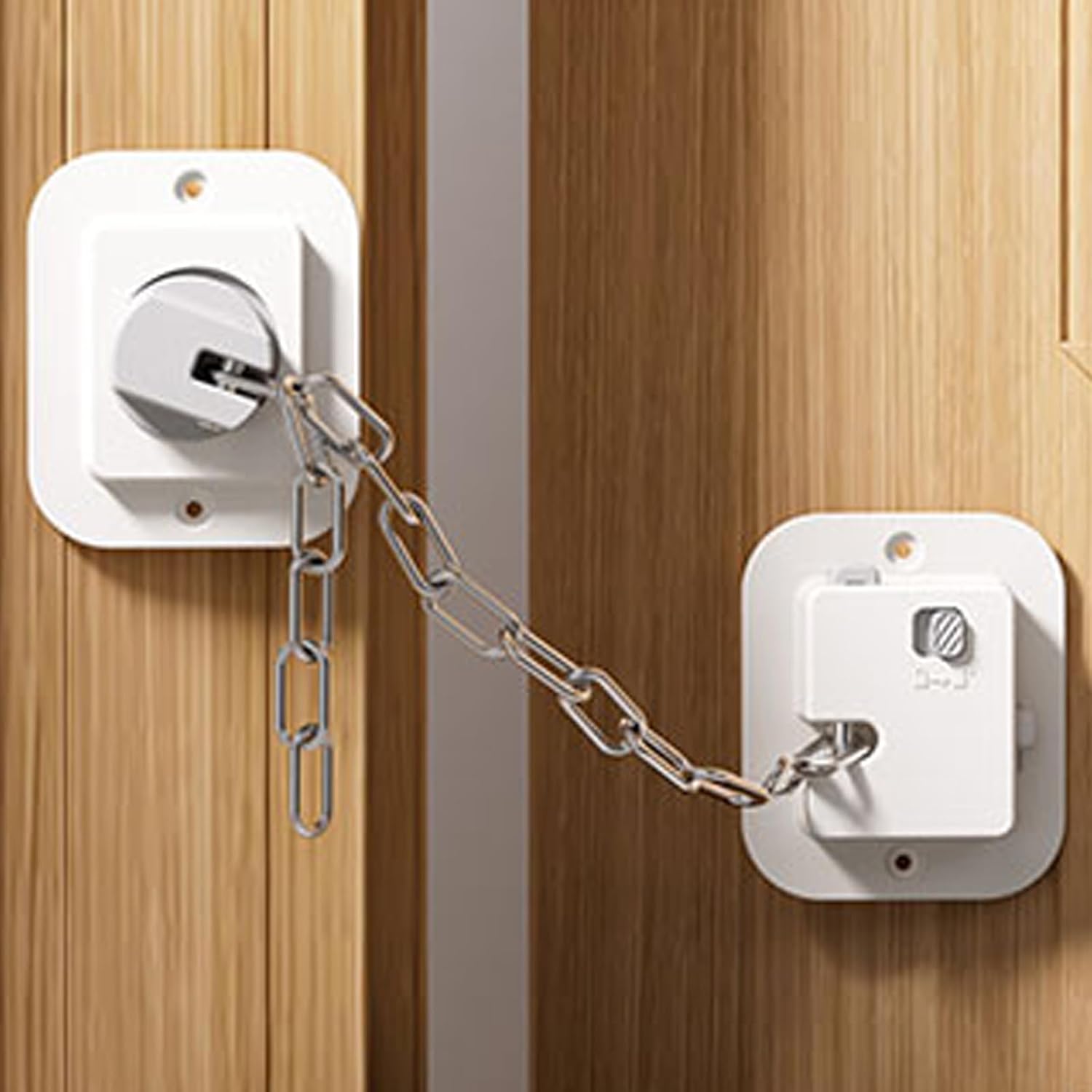Child Proof Door Lock with Adjustable Strap, Cat Door Latch 3M Adhesive Safety Locks for Baby, Dementia & Pets, No Tools Needed 4 Pack
