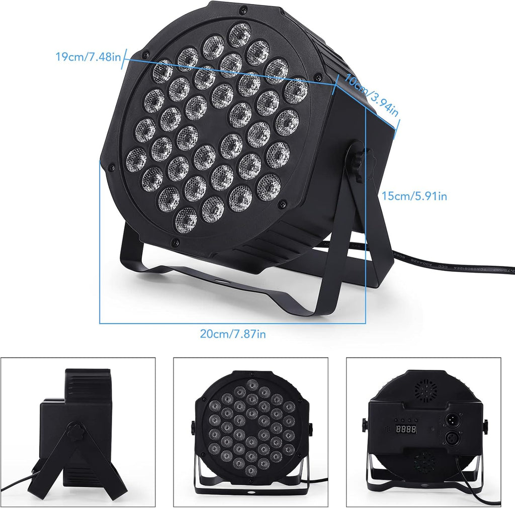Dj Lights, 8 Pack 36 LED Par Lights Stage Lights with Sound Activated Remote Control & DMX Control, Stage Lighting Uplights for Wedding Club Music Show Christmas Holiday Party Lighting