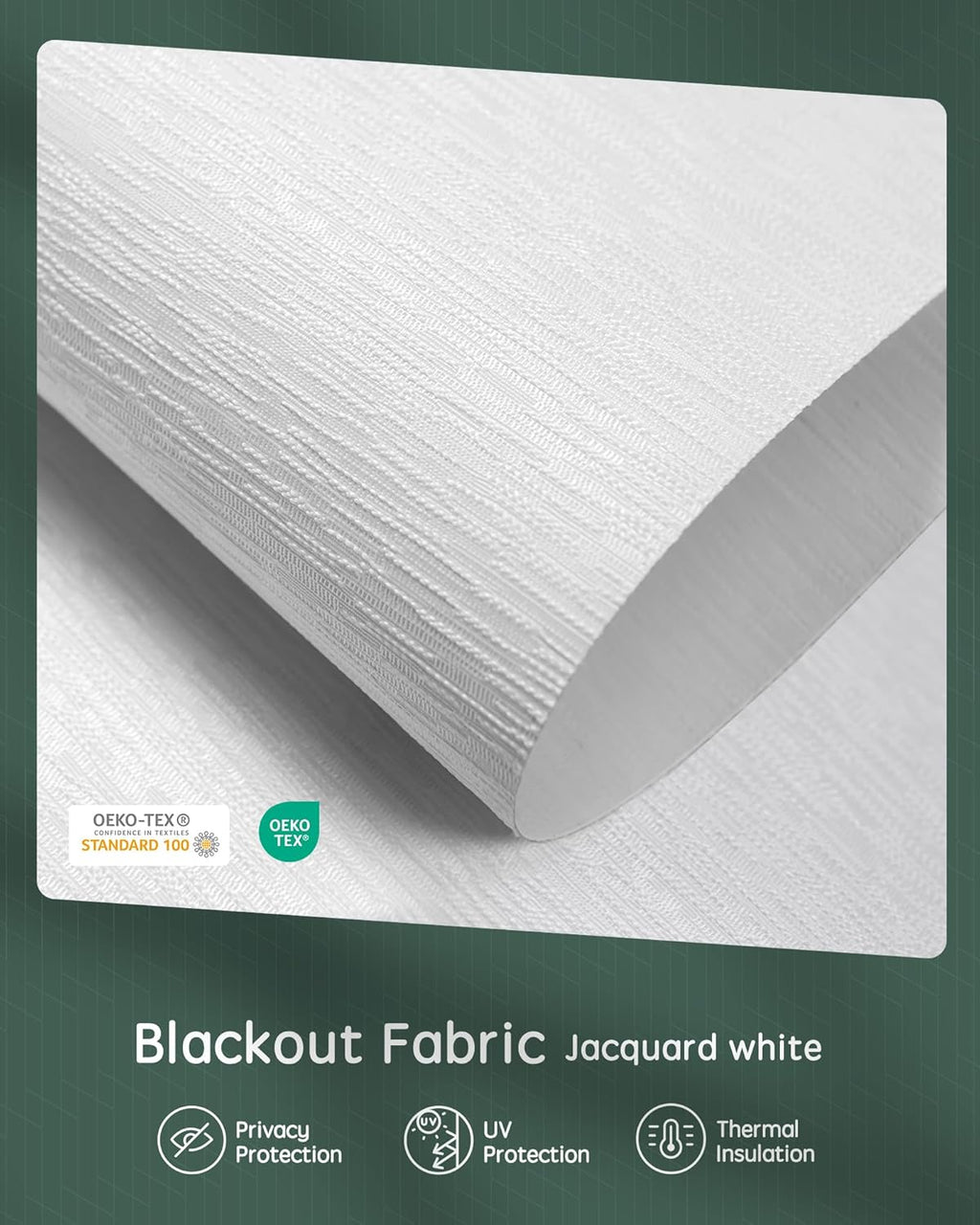Yoolax Motorized Shades Dual Control, MotionFlex Motorized Roller Shades with App & Manual Control, Pull Down Automatic Shades for Indoor Windows, Custom Size(Blackout Jacquard White)
