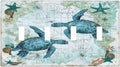Light Switch Covers Nautical Green Sea Turtles Beach Blue Ocean Quad Toggle Electrical Faceplate 4 Gang Wall Plate Decorative Switch Plates For Bathroom Kids Room Decor