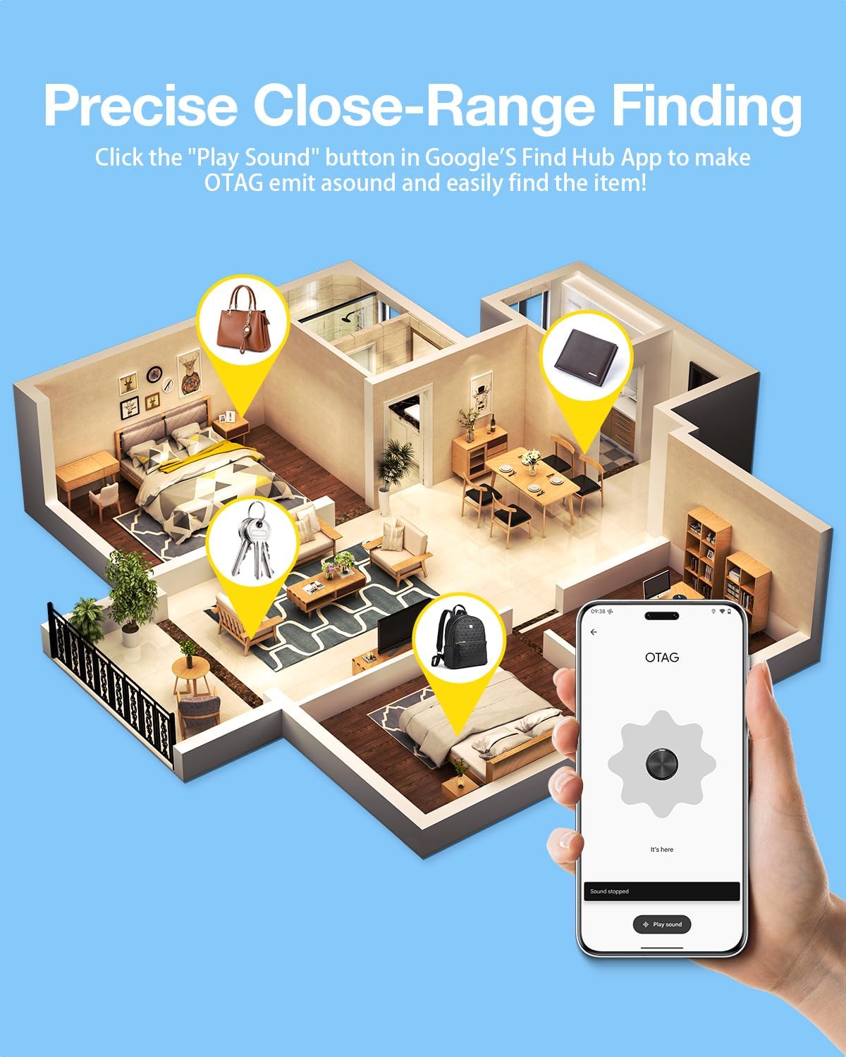 Air Tags for Android,Air Tags-1 Pack Android,Air Tracker Tags with 1 Case,2 Year Battery Life,Google Find Trackers for Google'S Find Hub App,IP65 Waterproof Luggage Tracker Tags for Keys