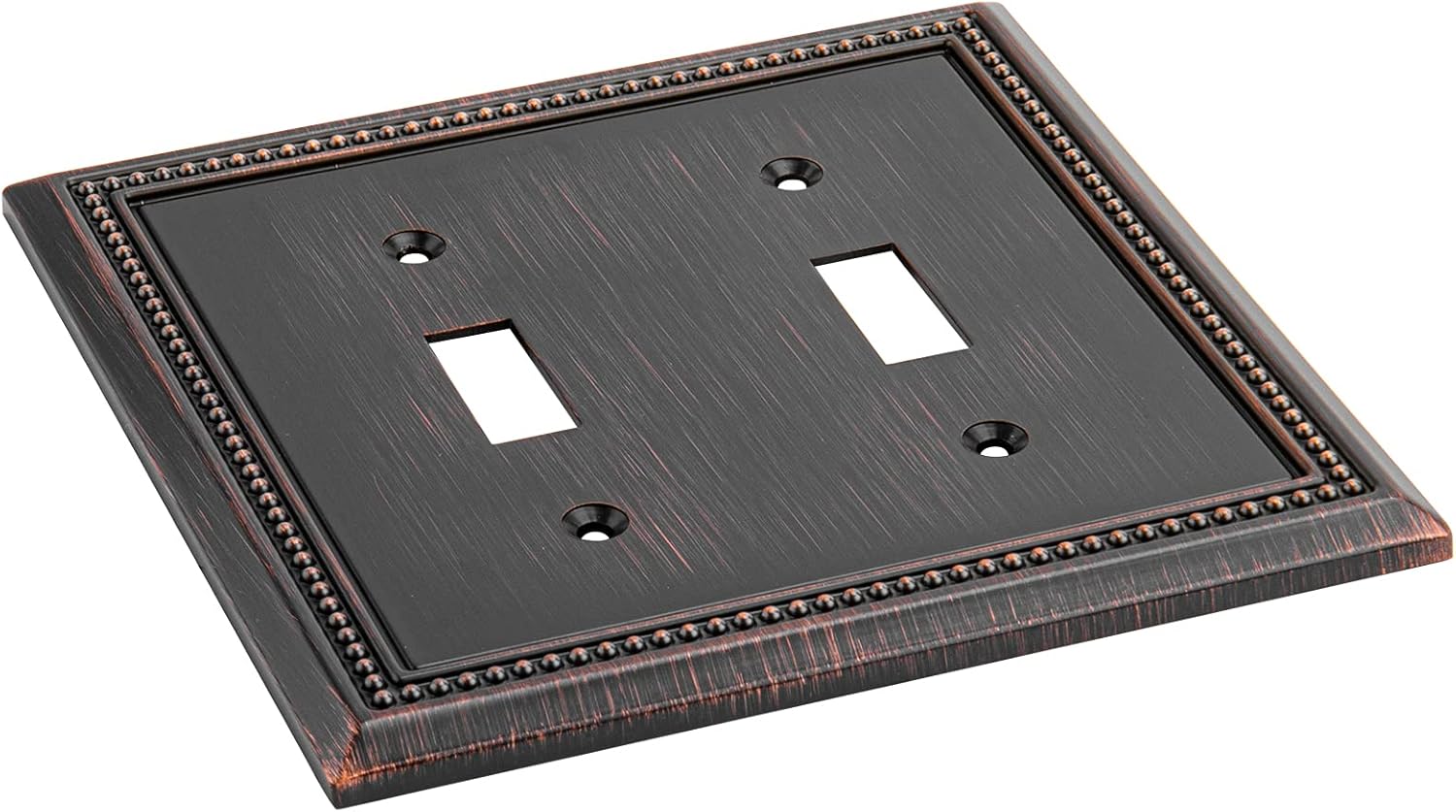Henne Bery Sunken Pearls Heavy Duty Decorative Wall Plate Switch Plate Outlet Cover (Double Toggle, Aged Bronze)