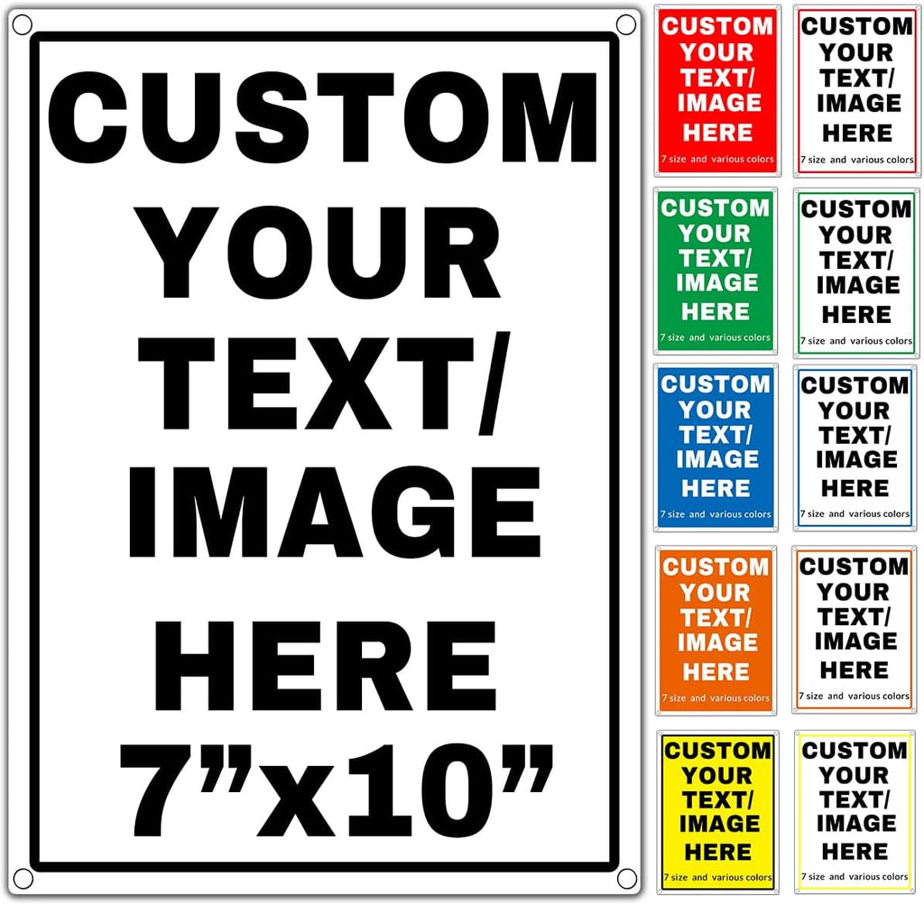 Custom Aluminum Signs – Personalized Weatherproof Metal Signs for Indoor & Outdoor Use – Multiple Sizes – Add Text/Logo – Optional Reflective & Double-Sided Printing – for Home, Business, Hazard, Garden, Door & Commercial Use (vertical 2, 10x7inch)
