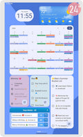 24 Inch Digital Planner Wall Planner Touch Screen Chore Chart Syncs All Android Tablet Apps To Do List Notepad Electronic Smart Calendar Digital for Family Meal Planner Support Via App Store Wall Mount White (White, 24 Inch)