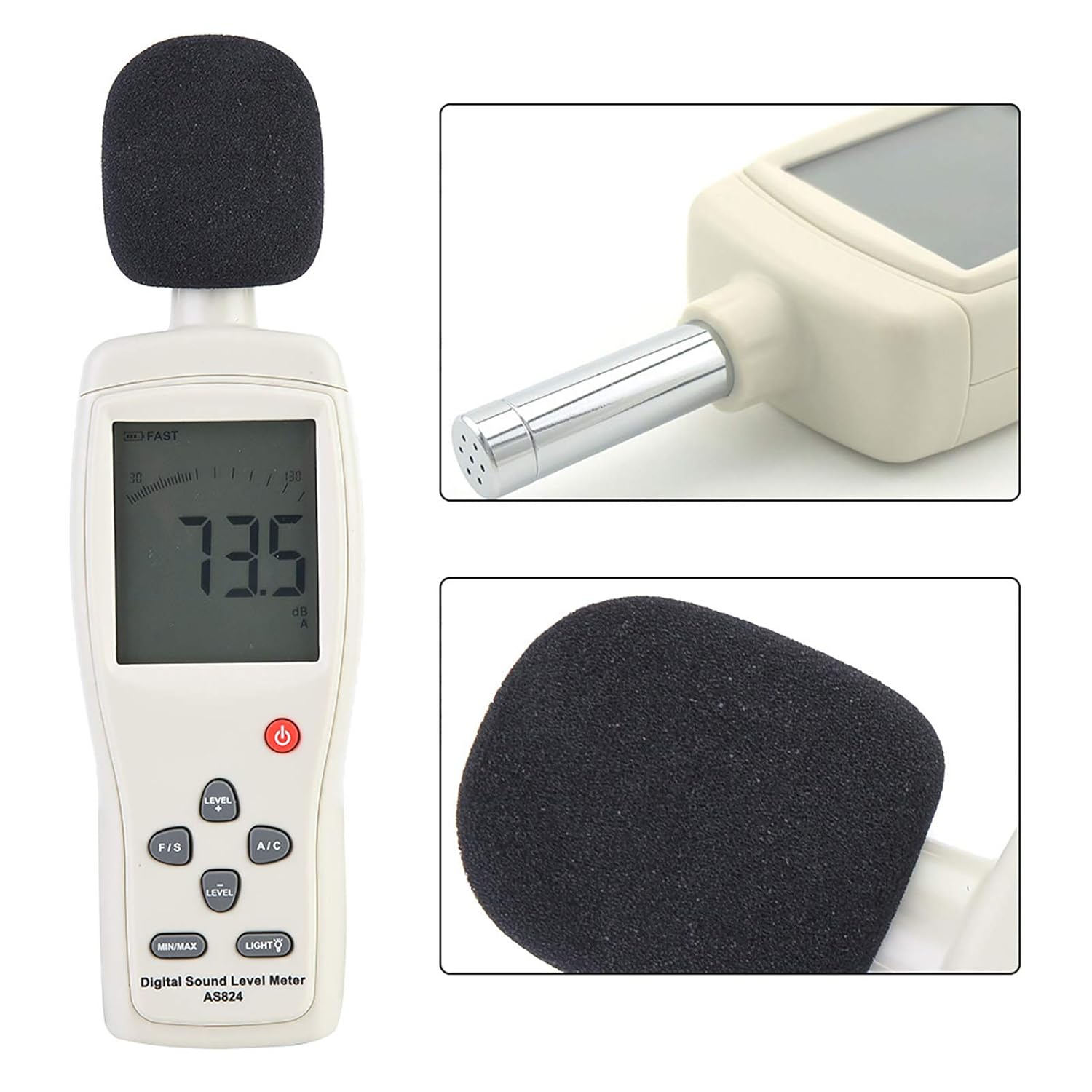 KIMISS Smart Sensor As824 Digital Sound Level Meter Intated Noise Measurement Tester with A C Weigng 30 130Dba Range