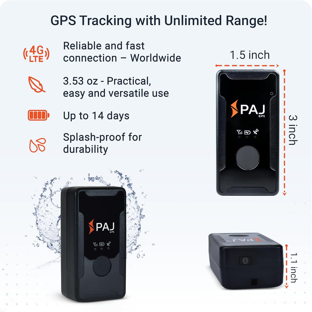 PAJ GPS Easy Finder 4G – GPS Tracker for Kids, Seniors/Elderly & Loved Ones – Real-Time Location Tracker Device, SOS/Emergency Button, Voice Messages, Up to 14 Days Battery - Subscription Required