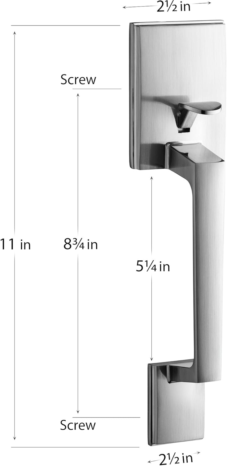 Berlin Modisch Single Cylinder HandleSet with Lever Door Handle (for Entrance and Front Door) Reversible for Right and Left Handed and a Single Cylinder deadbolt Handle Set Satin Nickel Finish